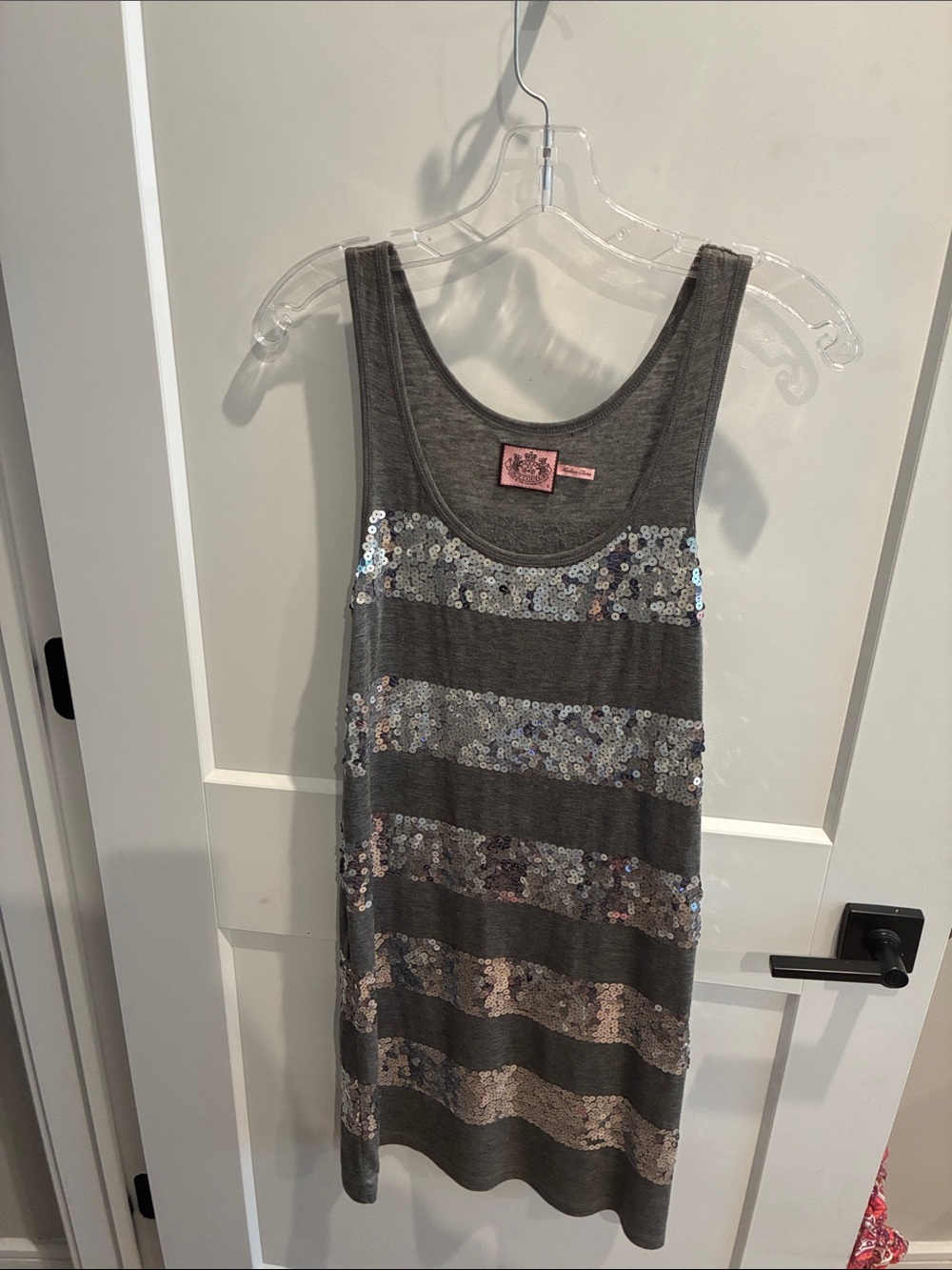 Juicy Couture  Sequin Stripe Tank Dress Size Small